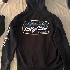 Salty Crew Black Zip-Up Sweater